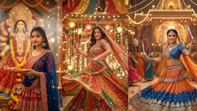 Navratri Garba Dandiya Ai Image For Girl