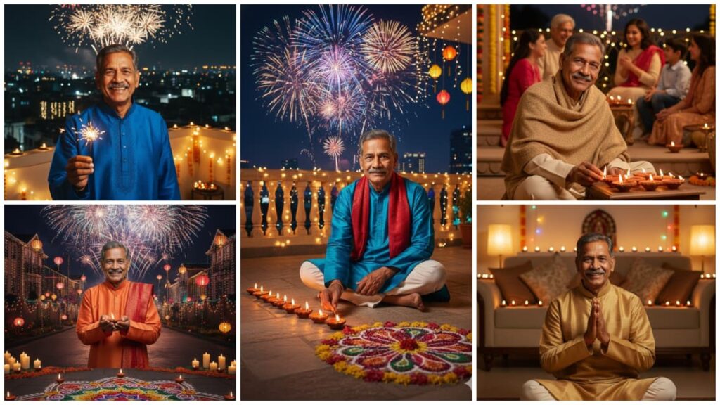 10 Best Diwali Old Man Photo Editing Prompt | Gemini AI Happy Diwali Photo Editing Prompts