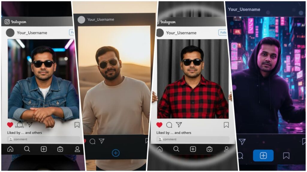 15 Instagram Post Frame Prop Ai Prompts For Boy | Gemini AI Prompts For Boys Create Stunning 8K Cinematic Portraits