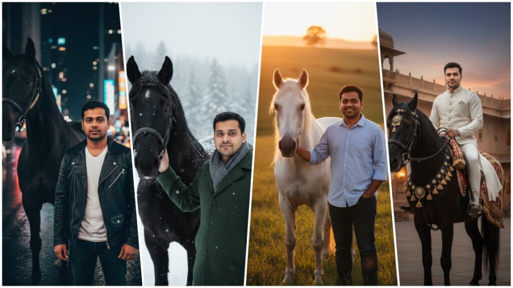 Boy Riding Horse Retro Style Gemini Prompt 2025 | Gemini Ai Photo Prompt Copy Paste Trending Boy