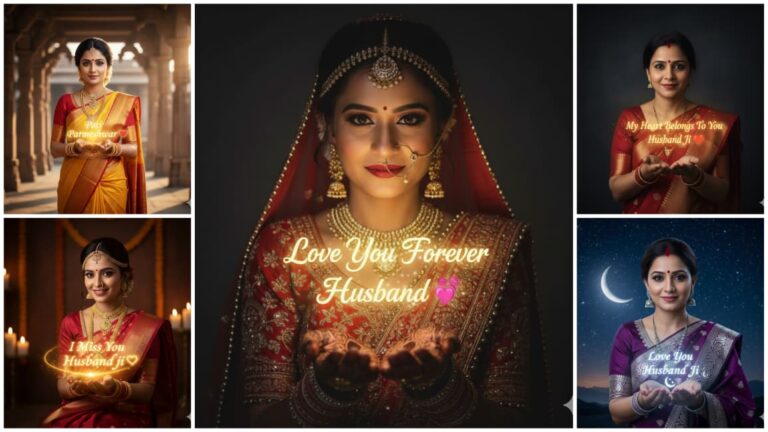 I love Husband Ai Prompt For Gemini | Indian Husband Wife Romantic Photo Ideas in Saree Look
