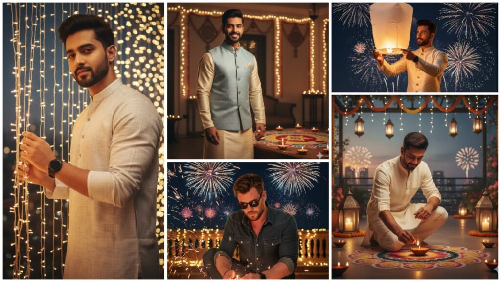 High Quality Diwali AI Photo Editing Prompt for Boy | 15+ High-Quality 4K AI Photo Editing Prompts for Instagram