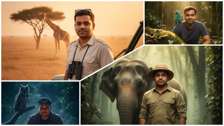 Jungle Safari Ai Photo Editing Prompts For Boys |  High-Quality 8K AI Photo Editing Prompts for Instagram Post