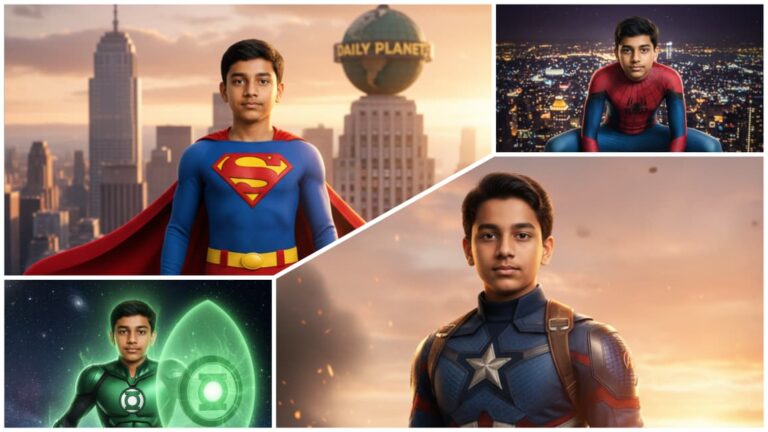 Superman Costume Ai Image Prompt For Boy And Kids | Gemini AI Photo Prompt Copy Paste Trending For boy