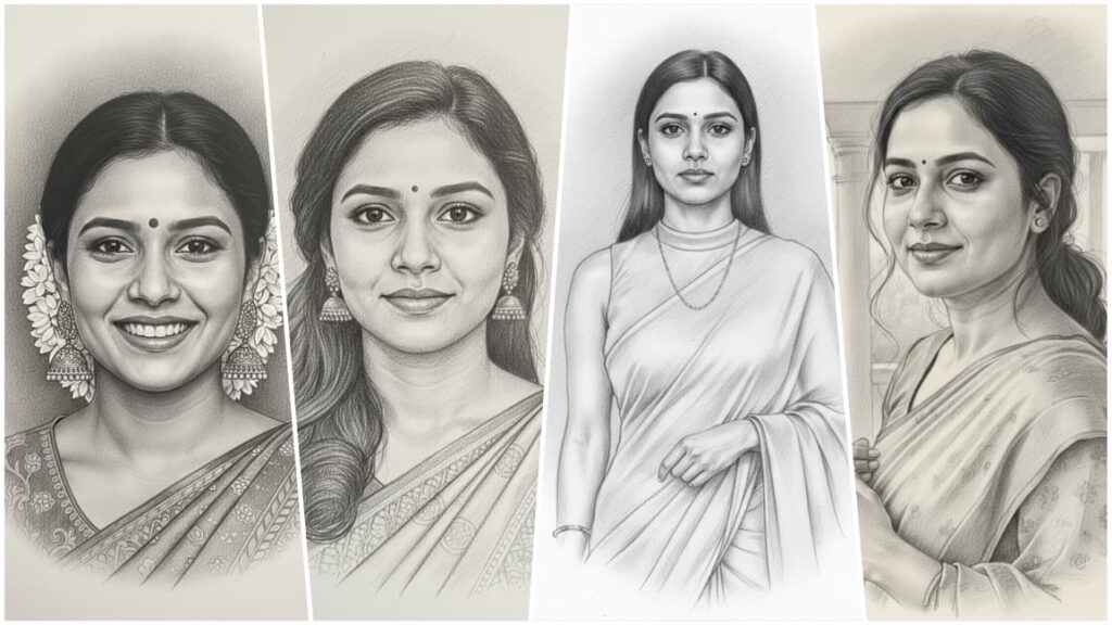 10 Best Sketch Ai Prompts For Girl With Pencil | AI Image Prompt Styles to Transform Your Photos Into Art 2025