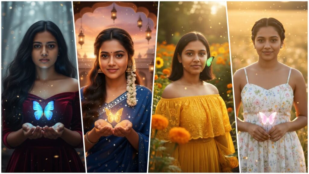 10 Cool Ai Image Prompt For Girl With Butterfly | 10 Best Gemini AI Prompts for Stunning Retro-Style 4K Portraits 2025