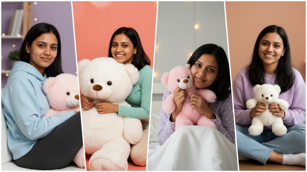 12 Cute Girl With Teddy Bear Ai Photo Prompt | New Gemini AI Photo Prompt Copy Paste for Girl 2025