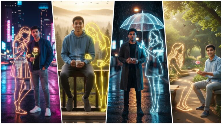 GF BF Lighting Trending Ai Photo Prompt | 10 Best Gemini AI Prompts for Stunning Retro-Style 4K Portraits