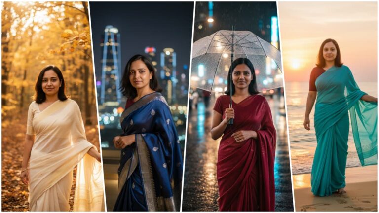 Gemini Prompt For Image Generation Saree Look 2025 | Gemini Prompts for Women & Girls Retro Saree AI