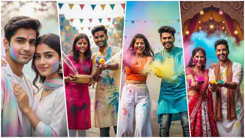 Couples Happy Holi Ai Photo Editing Prompts