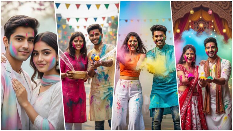 Couples Happy Holi Ai Photo Editing Prompts