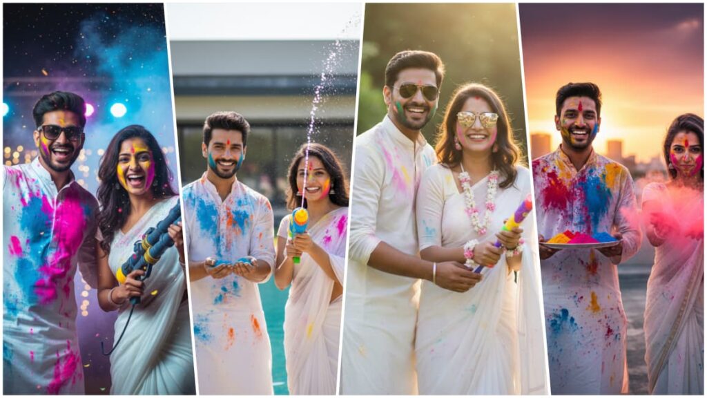 Couples Happy Holi Ai Photo Editing Prompts 2026