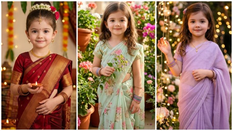 Gemini Photo Editing Prompts for Kids In Saree