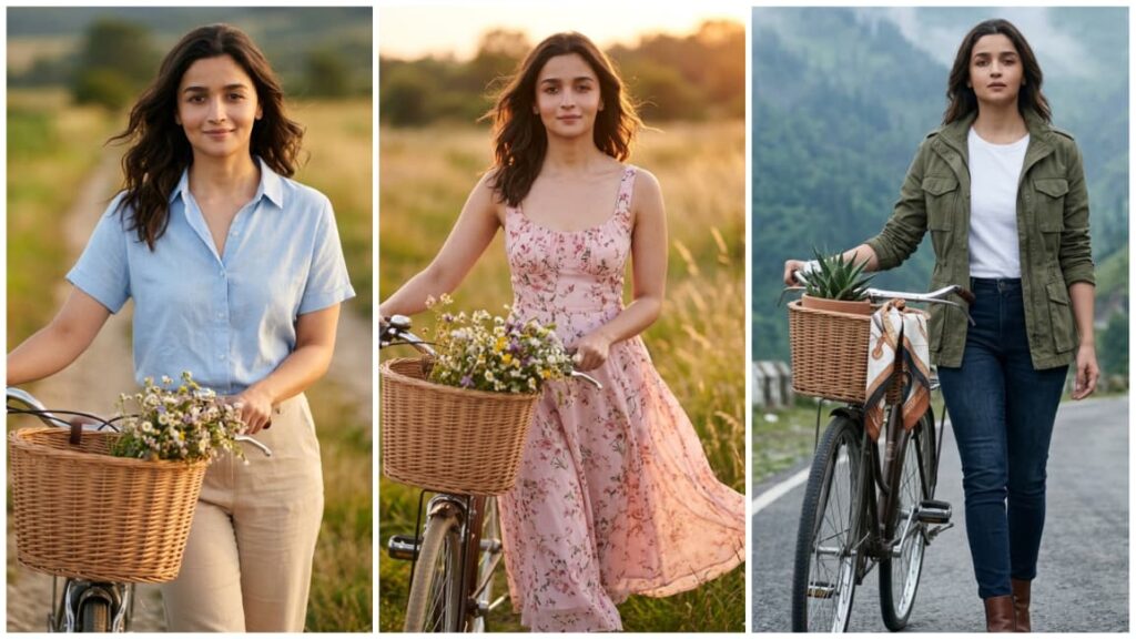 Vintage Bicycle AI Photo Editing Prompts for Girls