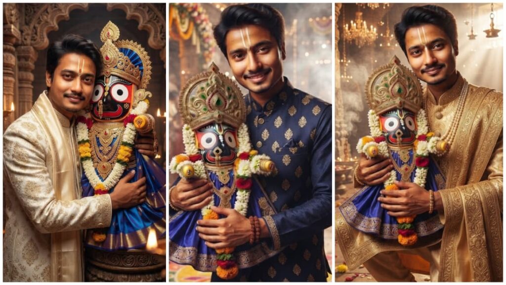 Lord Jagannath Hugging AI Photo Prompt