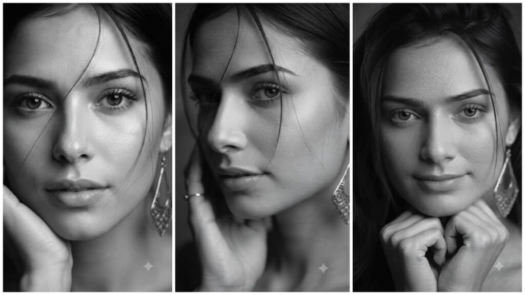 Black & White Cinematic Close-Up AI Prompts