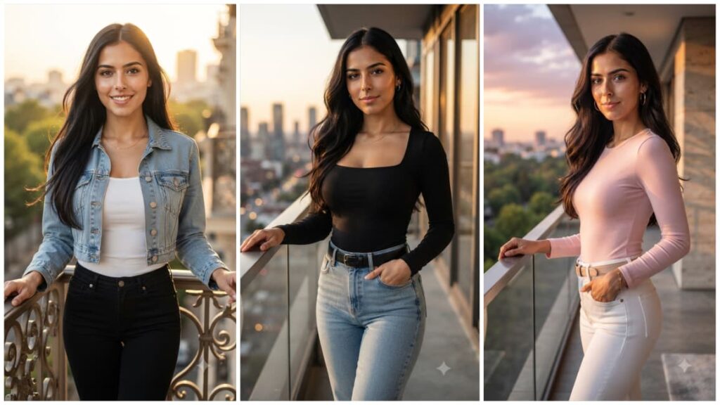 Golden Hour Balcony Portrait AI Prompts