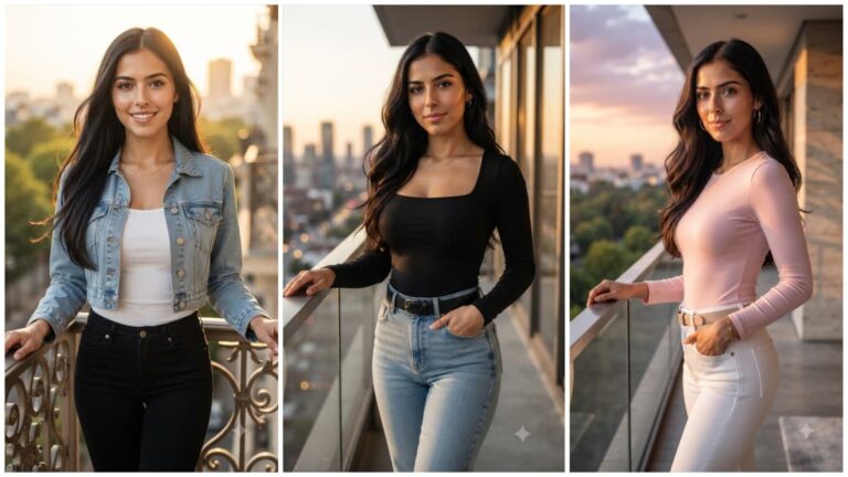 Golden Hour Balcony Portrait AI Prompts