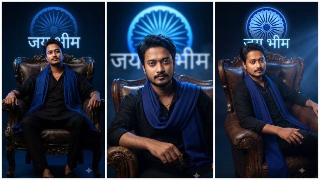 Jai Bhim Royal Blue Aura Cinematic Portrait For Boy