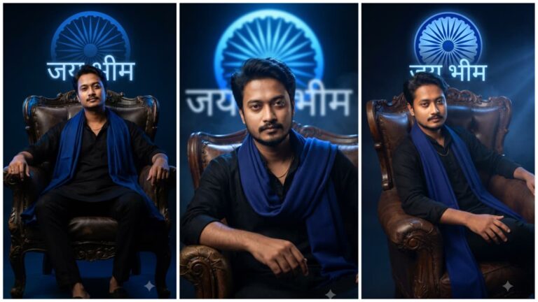 Jai Bhim Royal Blue Aura Cinematic Portrait For Boy