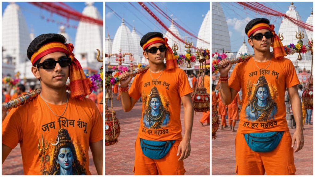 Kanwar Yatra Cinematic AI Portrait Prompt For Boy