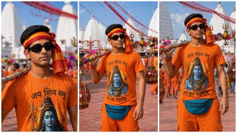 Kanwar Yatra Cinematic AI Portrait Prompt For Boy