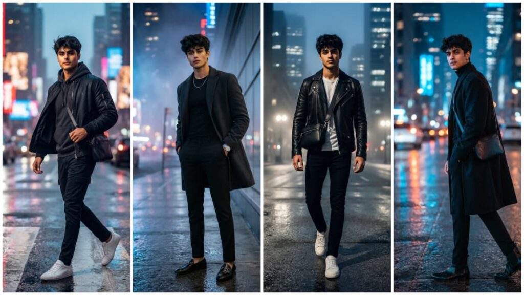 Street Night Photography AI Prompts For Boy