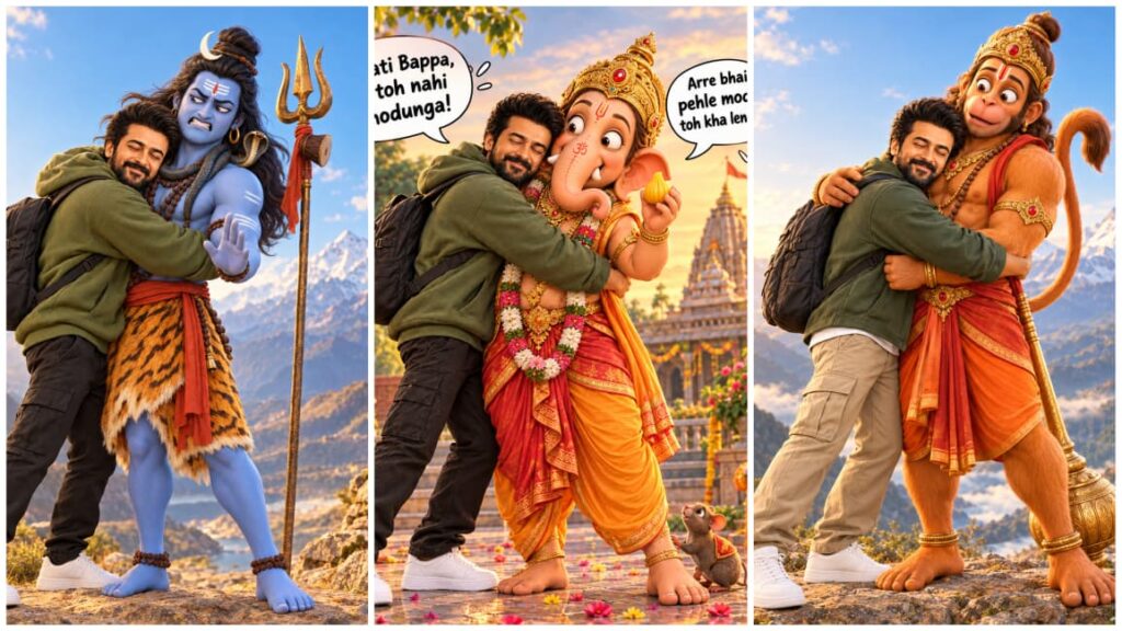 Bhagwan Ji And Bhakt Funny Ai Photo Prompt 2026
