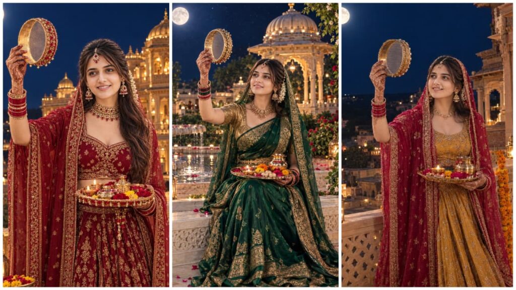 Karwa Chauth Night Look Ai Photo Prompt 2026